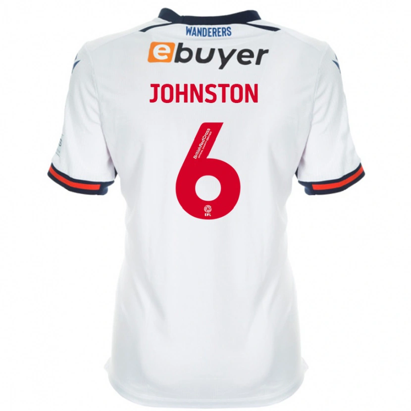 Danxen Uomo Maglia George Johnston #6 Bianco Kit Gara Home 2024/25 Maglietta