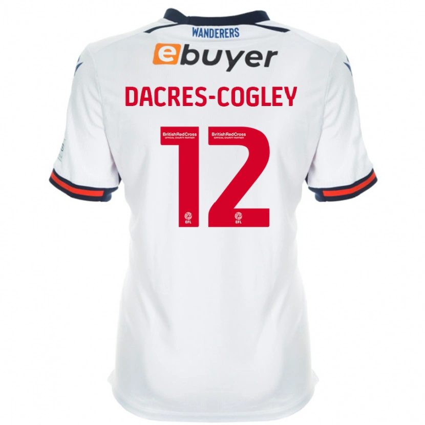 Danxen Uomo Maglia Josh Dacres-Cogley #12 Bianco Kit Gara Home 2024/25 Maglietta