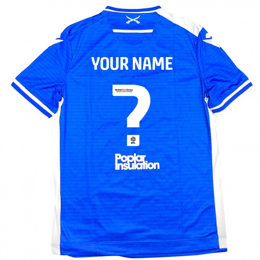 Danxen Uomo Maglia Il Tuo Nome #0 Blu Bianco Kit Gara Home 2024/25 Maglietta