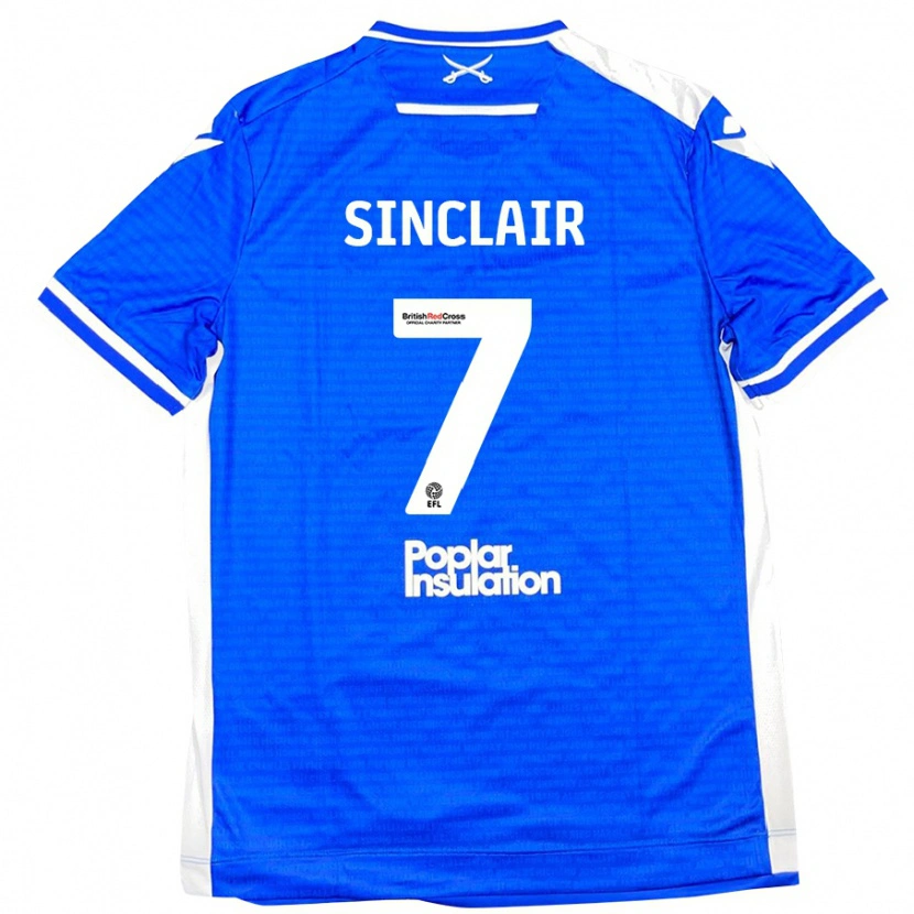 Danxen Uomo Maglia Scott Sinclair #7 Blu Bianco Kit Gara Home 2024/25 Maglietta