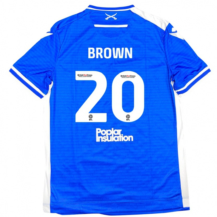 Danxen Uomo Maglia Jevani Brown #20 Blu Bianco Kit Gara Home 2024/25 Maglietta
