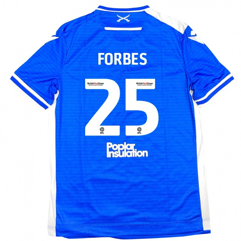 Danxen Uomo Maglia Michael Forbes #25 Blu Bianco Kit Gara Home 2024/25 Maglietta
