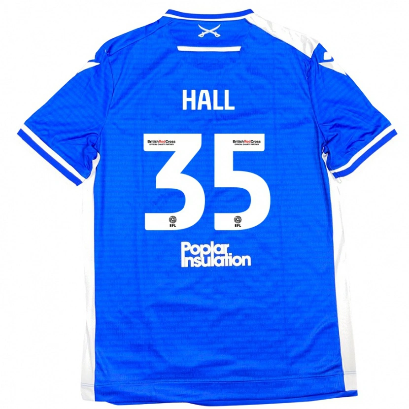 Danxen Uomo Maglia Matt Hall #35 Blu Bianco Kit Gara Home 2024/25 Maglietta