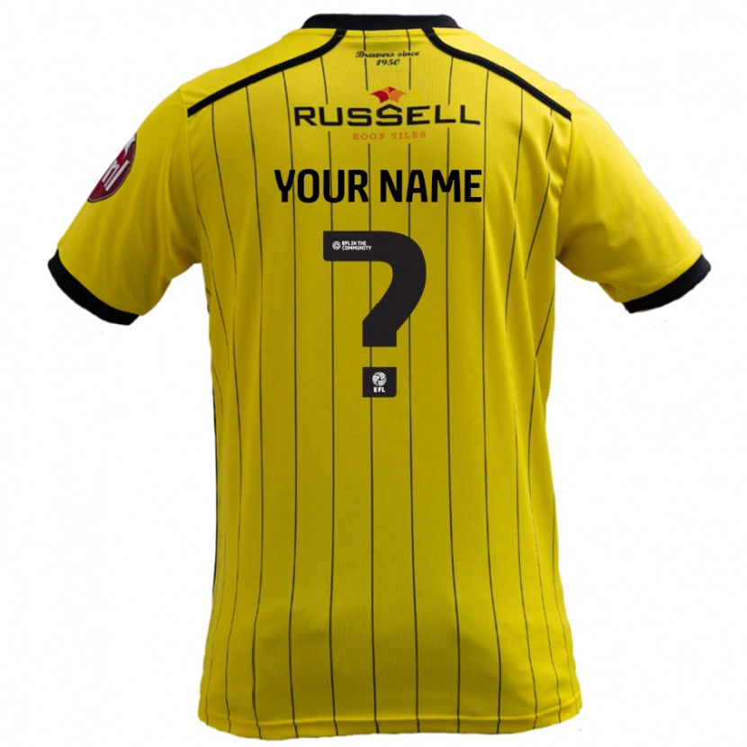 Danxen Uomo Maglia Il Tuo Nome #0 Giallo Kit Gara Home 2024/25 Maglietta