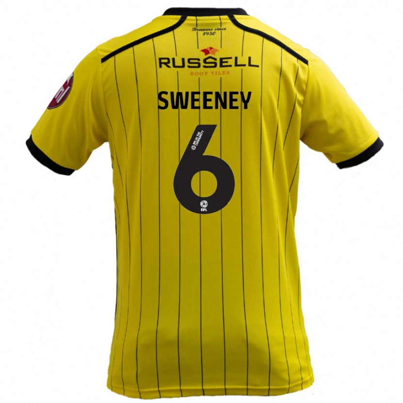 Danxen Uomo Maglia Ryan Sweeney #6 Giallo Kit Gara Home 2024/25 Maglietta