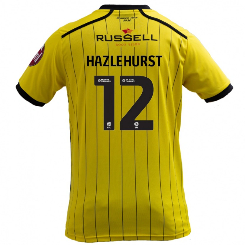 Danxen Uomo Maglia Jack Hazlehurst #12 Giallo Kit Gara Home 2024/25 Maglietta