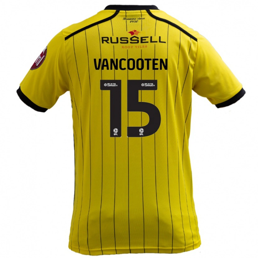 Danxen Uomo Maglia Terence Vancooten #15 Giallo Kit Gara Home 2024/25 Maglietta