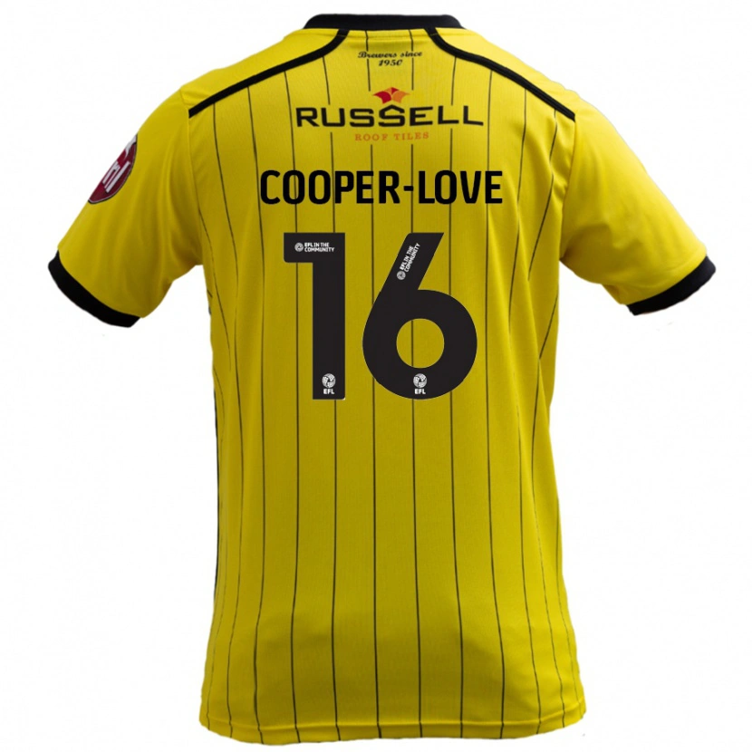 Danxen Uomo Maglia Jack Cooper-Love #16 Giallo Kit Gara Home 2024/25 Maglietta