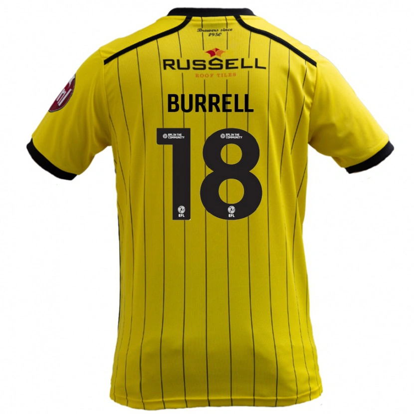 Danxen Uomo Maglia Rumarn Burrell #18 Giallo Kit Gara Home 2024/25 Maglietta