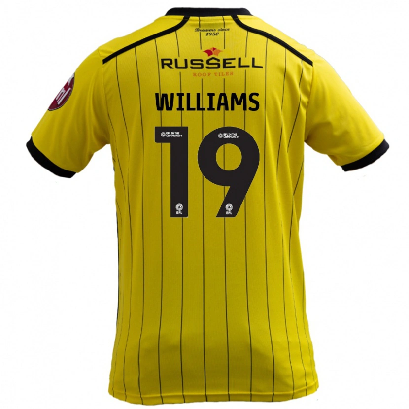 Danxen Uomo Maglia Dylan Williams #19 Giallo Kit Gara Home 2024/25 Maglietta