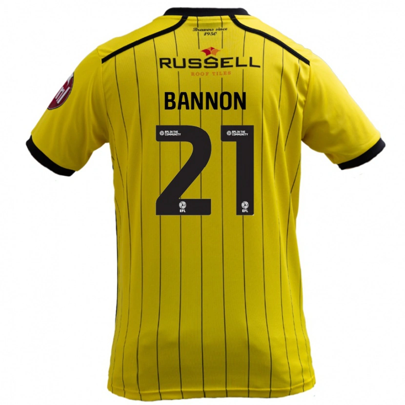 Danxen Uomo Maglia Alex Bannon #21 Giallo Kit Gara Home 2024/25 Maglietta