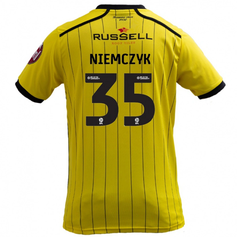 Danxen Uomo Maglia Jakub Niemczyk #35 Giallo Kit Gara Home 2024/25 Maglietta