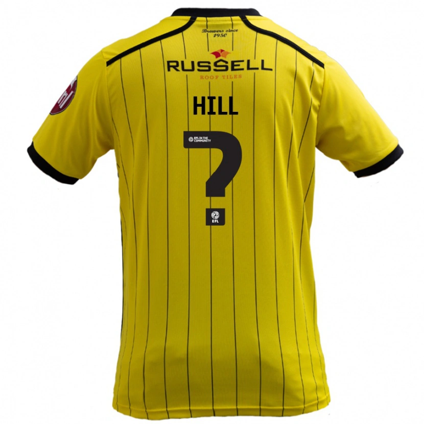 Danxen Uomo Maglia Tommy Hill #0 Giallo Kit Gara Home 2024/25 Maglietta