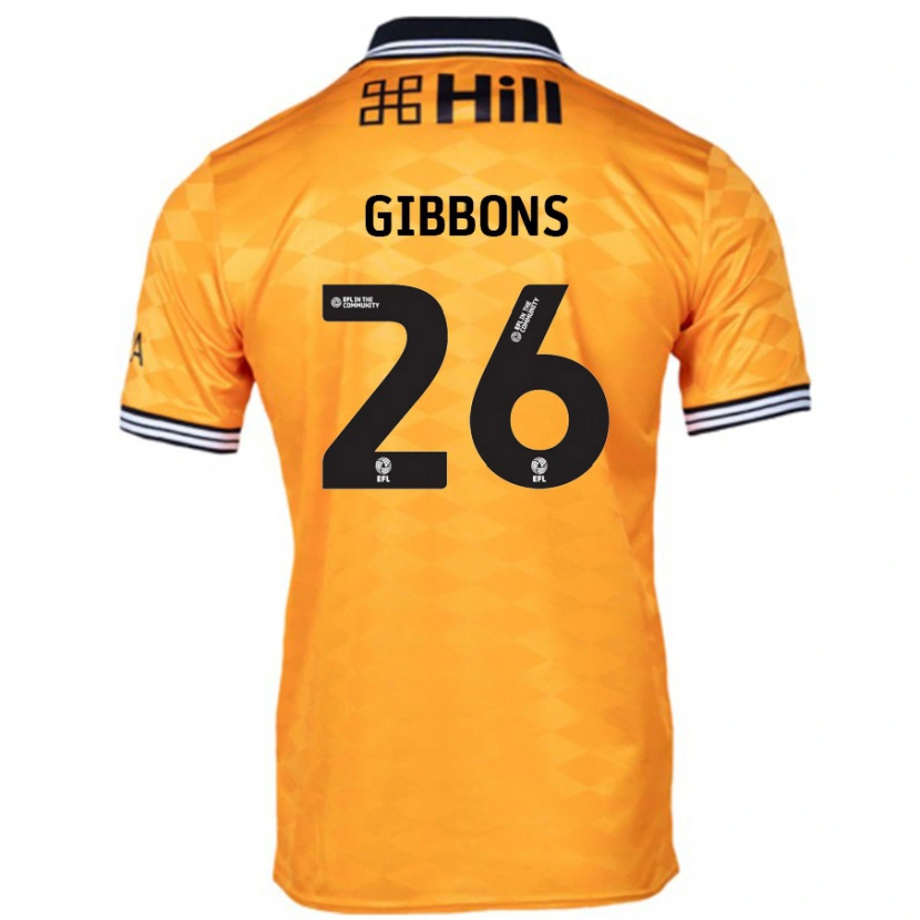 Danxen Uomo Maglia James Gibbons #26 Arancione Kit Gara Home 2024/25 Maglietta