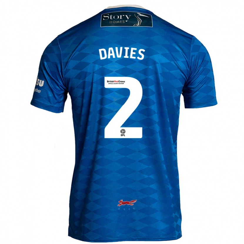 Danxen Uomo Maglia Archie Davies #2 Blu Kit Gara Home 2024/25 Maglietta