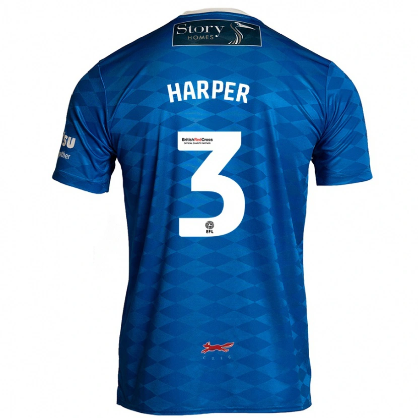 Danxen Uomo Maglia Cameron Harper #3 Blu Kit Gara Home 2024/25 Maglietta