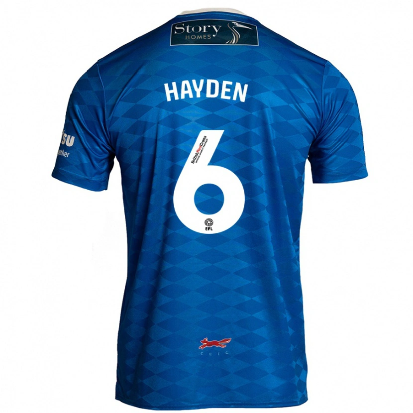 Danxen Uomo Maglia Aaron Hayden #6 Blu Kit Gara Home 2024/25 Maglietta