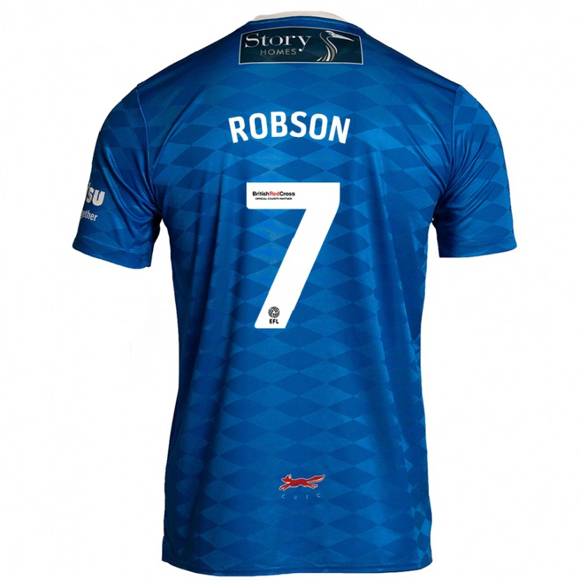 Danxen Uomo Maglia Ethan Robson #7 Blu Kit Gara Home 2024/25 Maglietta