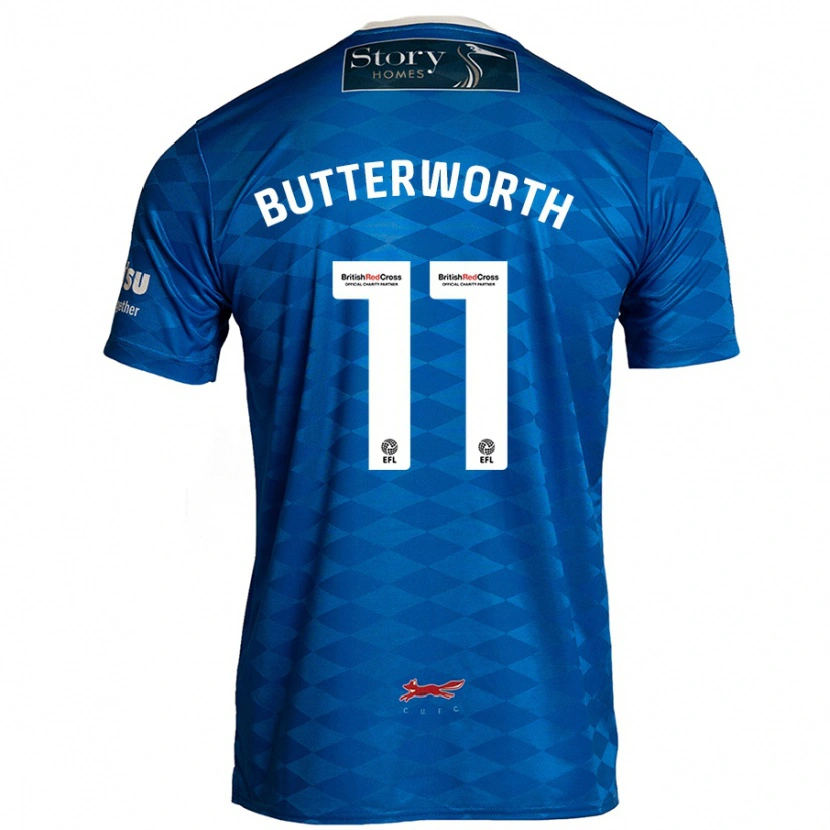 Danxen Uomo Maglia Daniel Butterworth #11 Blu Kit Gara Home 2024/25 Maglietta