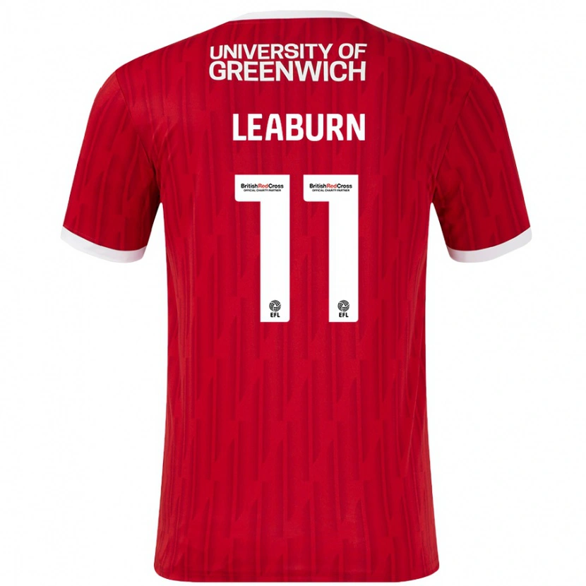 Danxen Uomo Maglia Miles Leaburn #11 Rosso Bianco Kit Gara Home 2024/25 Maglietta