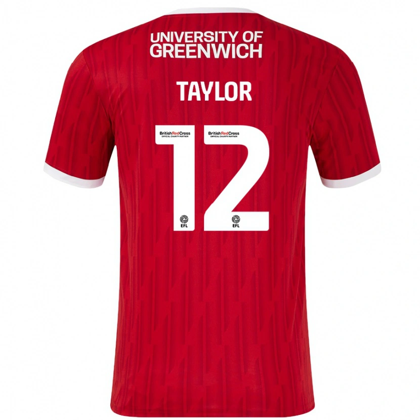 Danxen Uomo Maglia Terry Taylor #12 Rosso Bianco Kit Gara Home 2024/25 Maglietta