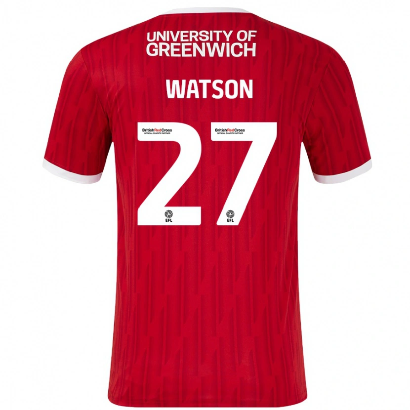 Danxen Uomo Maglia Tennai Watson #27 Rosso Bianco Kit Gara Home 2024/25 Maglietta