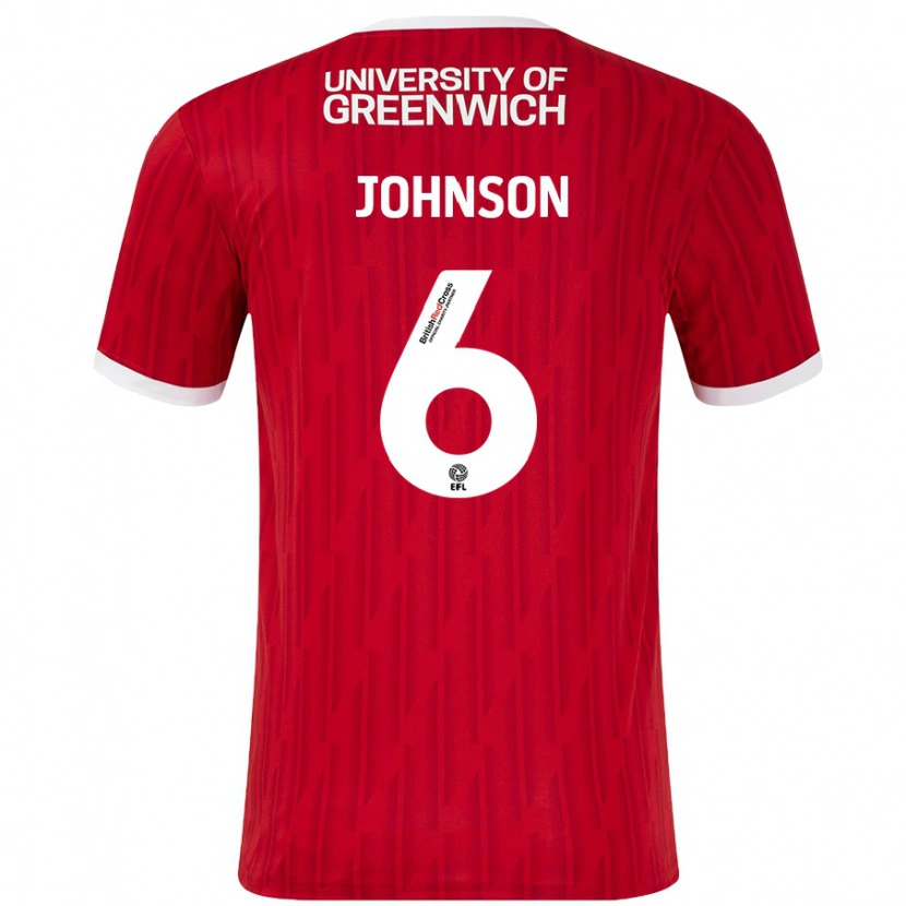 Danxen Uomo Maglia Melissa Johnson #6 Rosso Bianco Kit Gara Home 2024/25 Maglietta