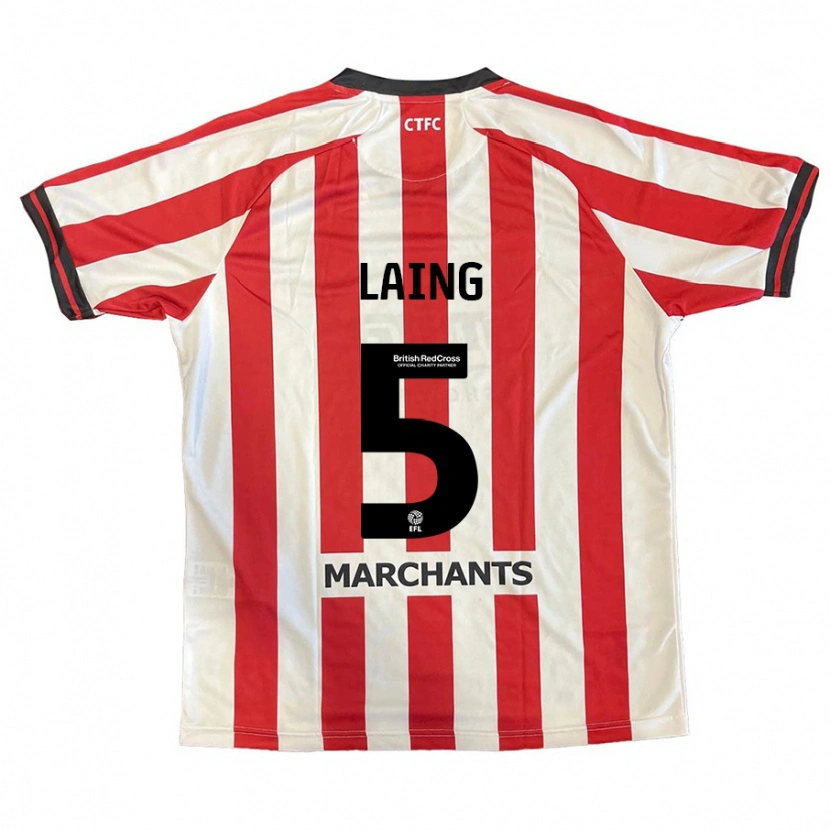 Danxen Uomo Maglia Levi Laing #5 Rosso Bianco Kit Gara Home 2024/25 Maglietta