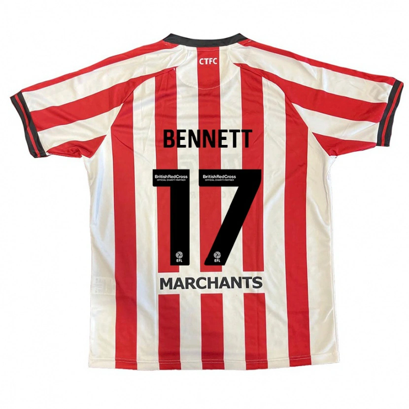 Danxen Uomo Maglia Scot Bennett #17 Rosso Bianco Kit Gara Home 2024/25 Maglietta