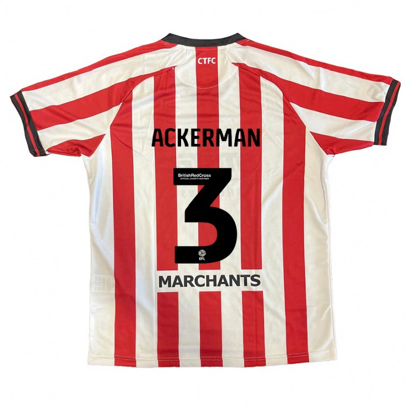 Danxen Uomo Maglia Daisy Ackerman #3 Rosso Bianco Kit Gara Home 2024/25 Maglietta