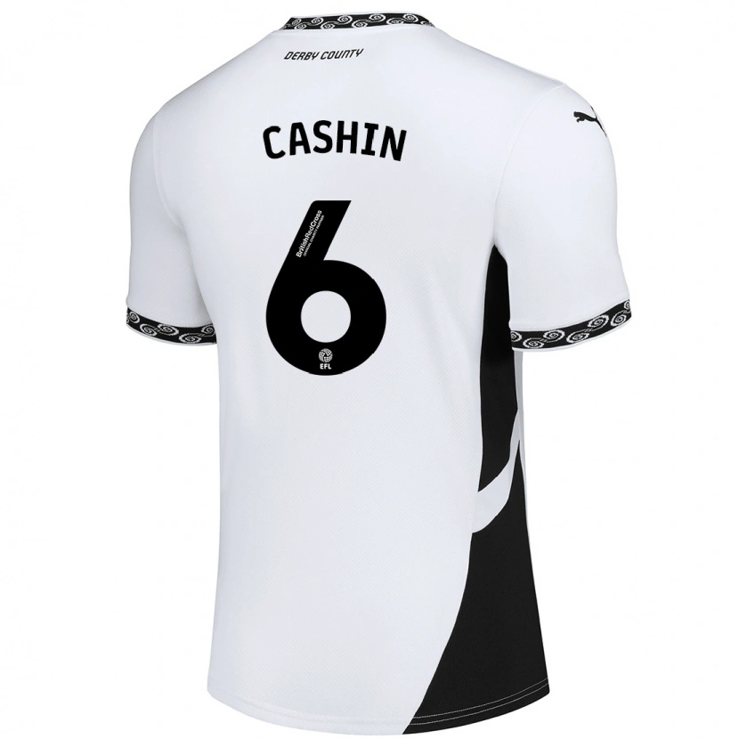 Danxen Uomo Maglia Eiran Cashin #6 Bianco Nero Kit Gara Home 2024/25 Maglietta