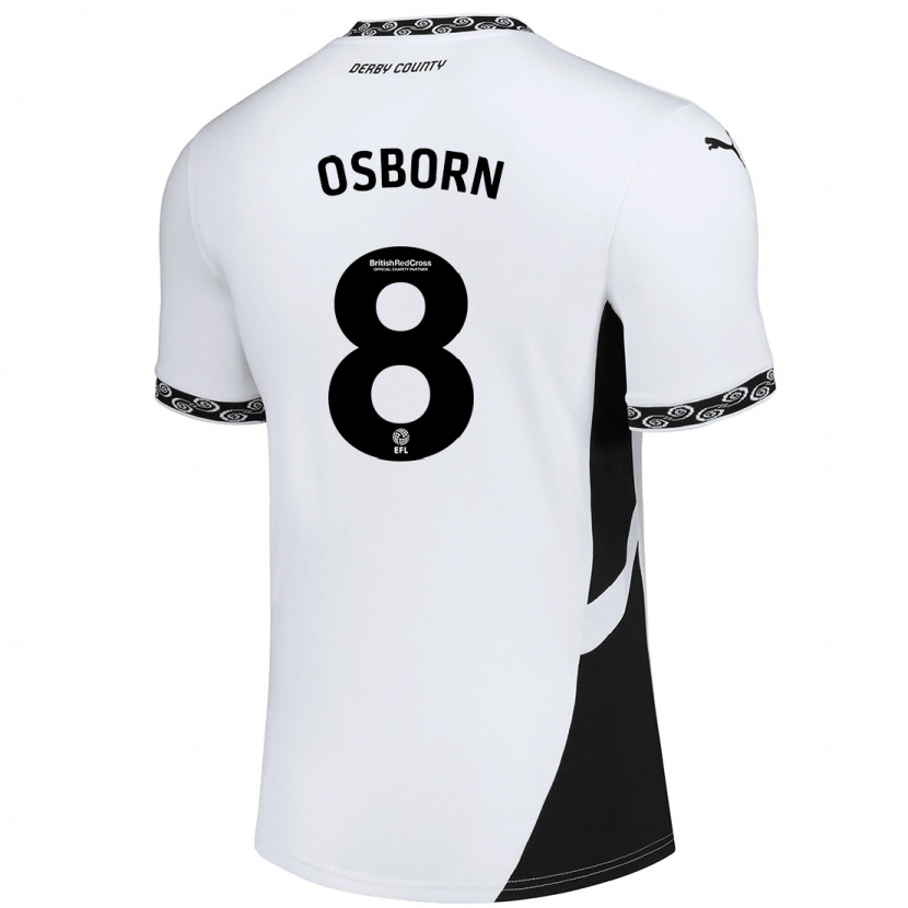 Danxen Uomo Maglia Ben Osborn #8 Bianco Nero Kit Gara Home 2024/25 Maglietta