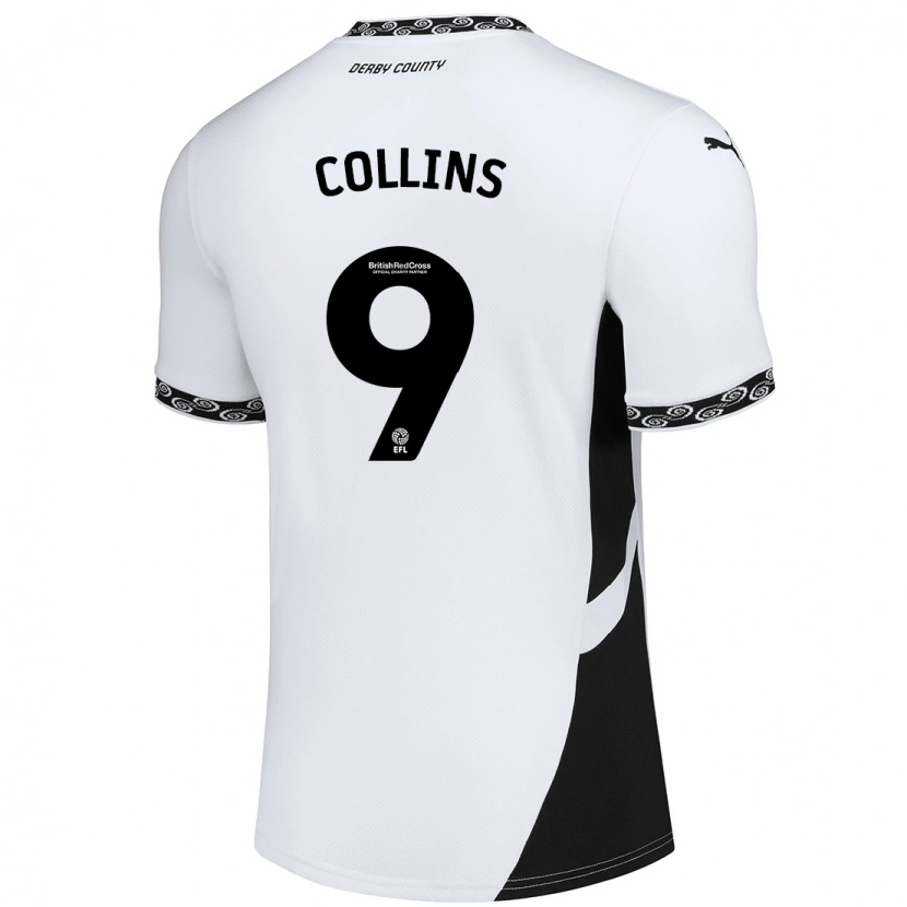 Danxen Uomo Maglia James Collins #9 Bianco Nero Kit Gara Home 2024/25 Maglietta