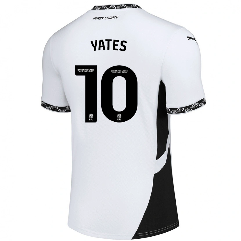 Danxen Uomo Maglia Jerry Yates #10 Bianco Nero Kit Gara Home 2024/25 Maglietta