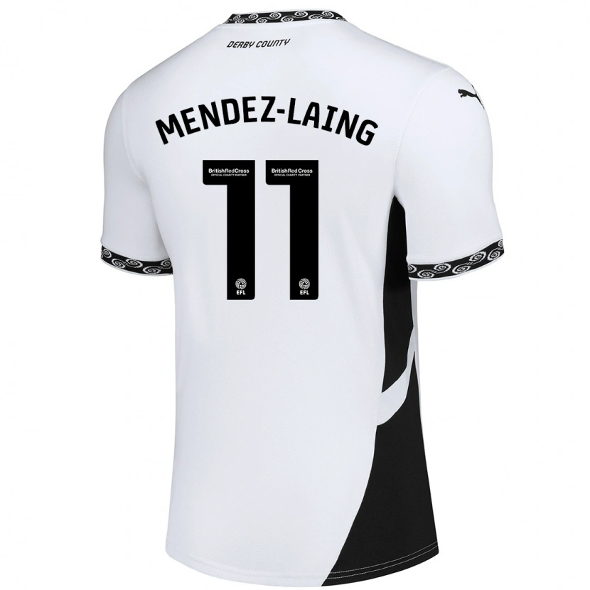 Danxen Uomo Maglia Nathaniel Méndez-Laing #11 Bianco Nero Kit Gara Home 2024/25 Maglietta