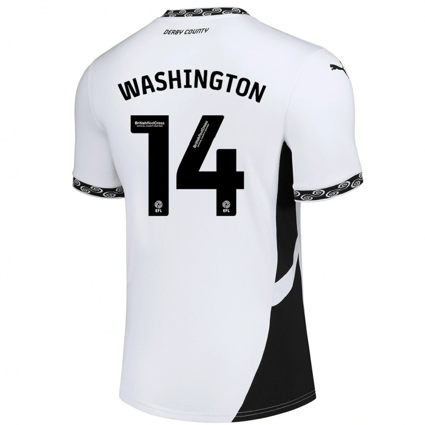 Danxen Uomo Maglia Conor Washington #14 Bianco Nero Kit Gara Home 2024/25 Maglietta