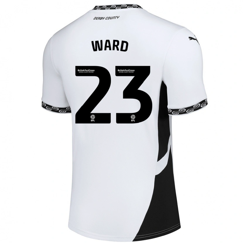 Danxen Uomo Maglia Joe Ward #23 Bianco Nero Kit Gara Home 2024/25 Maglietta