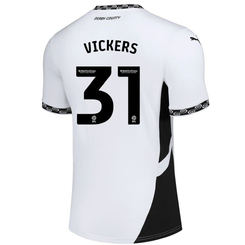 Danxen Uomo Maglia Josh Vickers #31 Bianco Nero Kit Gara Home 2024/25 Maglietta