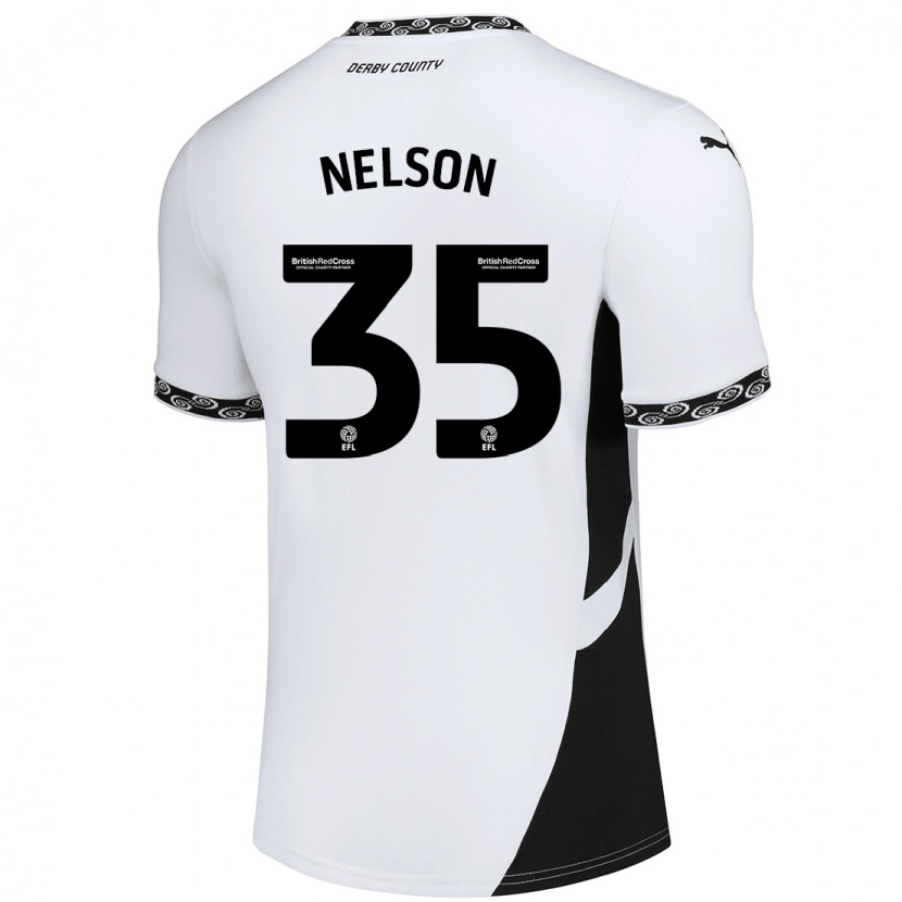 Danxen Uomo Maglia Curtis Nelson #35 Bianco Nero Kit Gara Home 2024/25 Maglietta