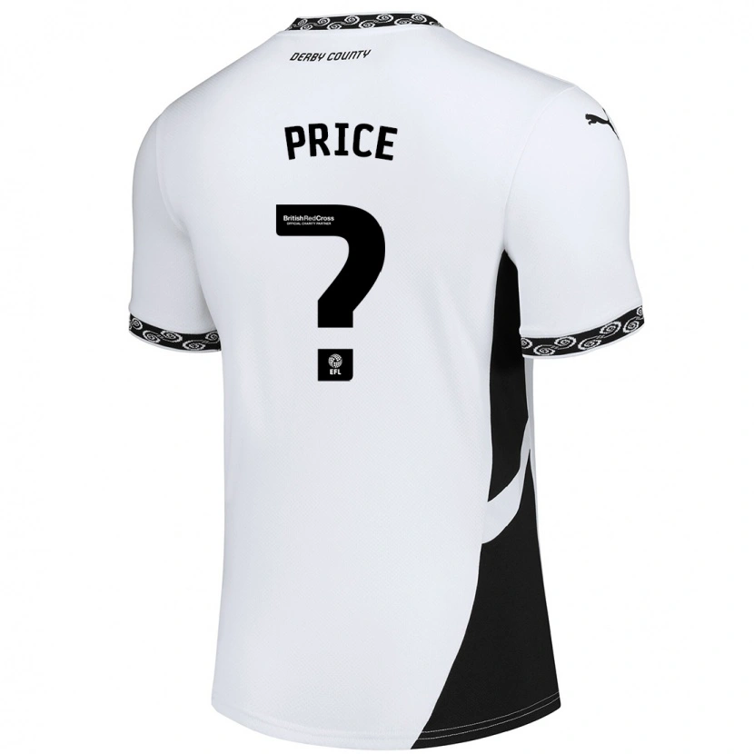 Danxen Uomo Maglia Harley Price #0 Bianco Nero Kit Gara Home 2024/25 Maglietta