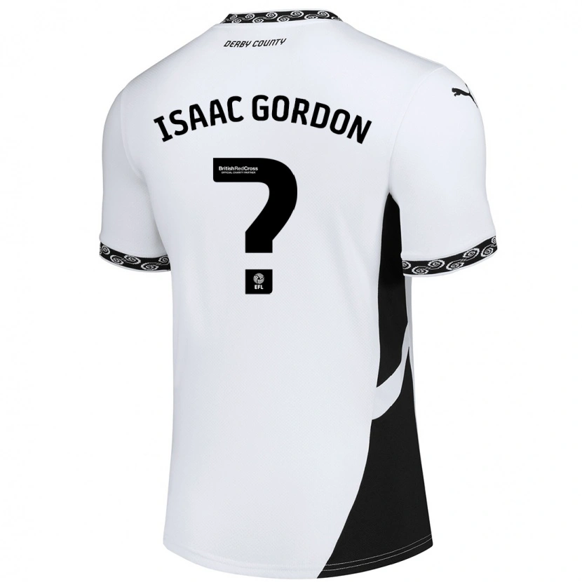 Danxen Uomo Maglia Isaac Gordon #0 Bianco Nero Kit Gara Home 2024/25 Maglietta