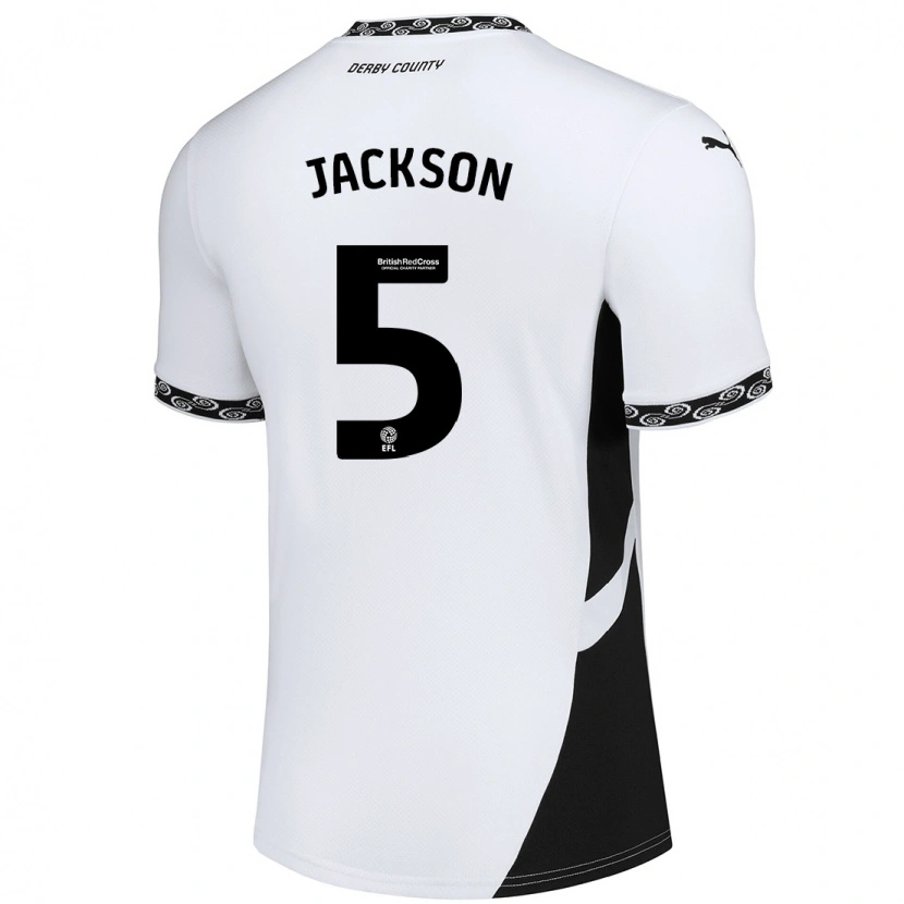 Danxen Uomo Maglia Sarah Jackson #5 Bianco Nero Kit Gara Home 2024/25 Maglietta