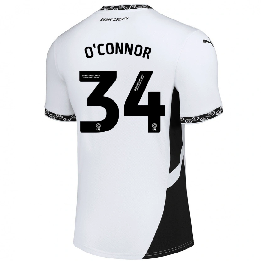 Danxen Uomo Maglia Dolcie O'connor #34 Bianco Nero Kit Gara Home 2024/25 Maglietta
