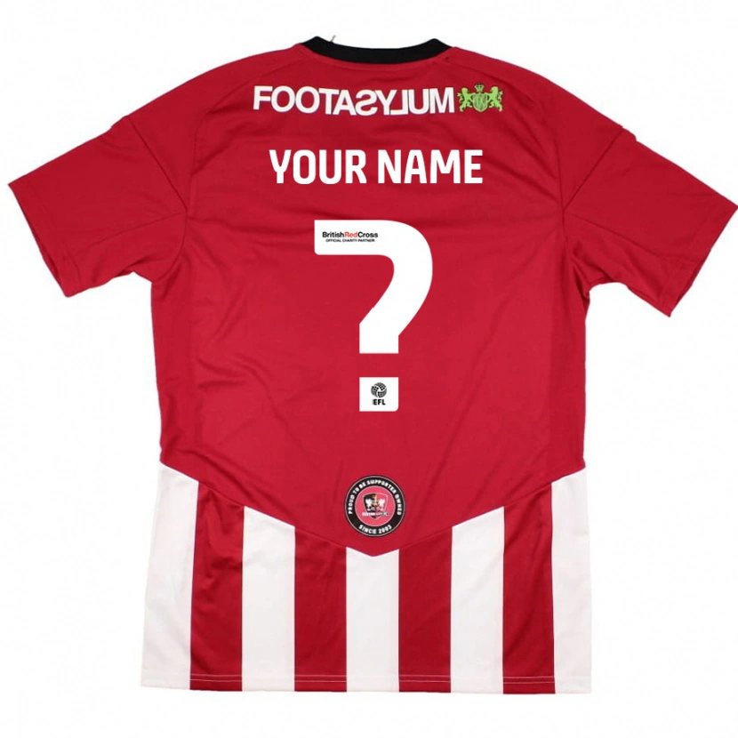 Danxen Uomo Maglia Il Tuo Nome #0 Rosso Bianco Kit Gara Home 2024/25 Maglietta