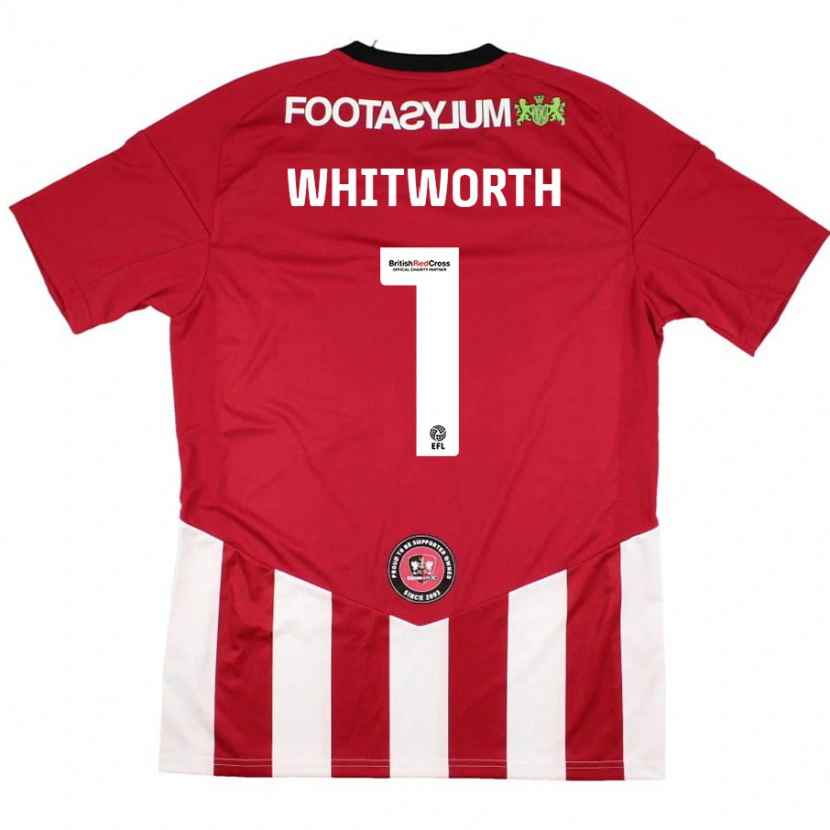 Danxen Uomo Maglia Joe Whitworth #1 Rosso Bianco Kit Gara Home 2024/25 Maglietta