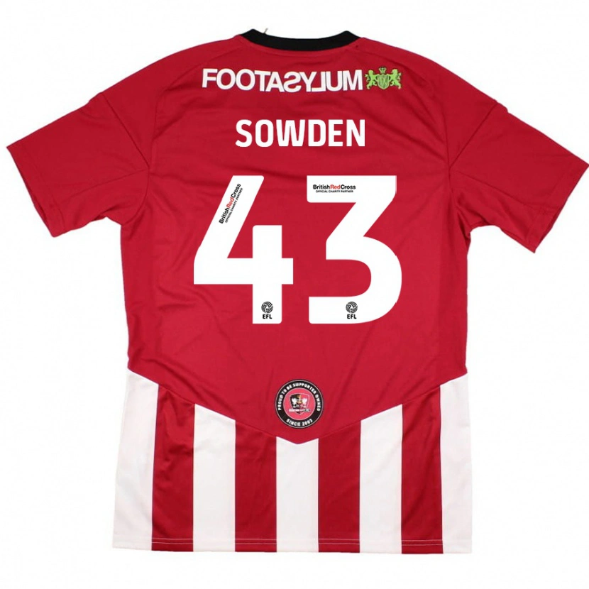 Danxen Uomo Maglia Andrew Sowden #43 Rosso Bianco Kit Gara Home 2024/25 Maglietta