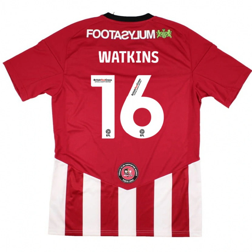 Danxen Uomo Maglia Zoe Watkins #16 Rosso Bianco Kit Gara Home 2024/25 Maglietta