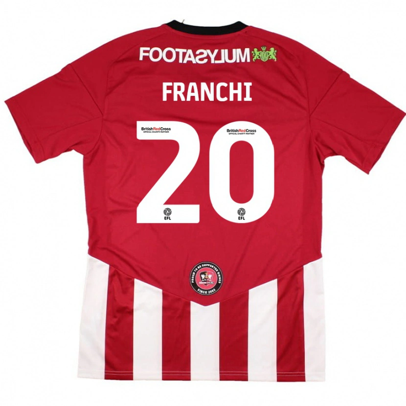 Danxen Uomo Maglia Matilda Franchi #20 Rosso Bianco Kit Gara Home 2024/25 Maglietta