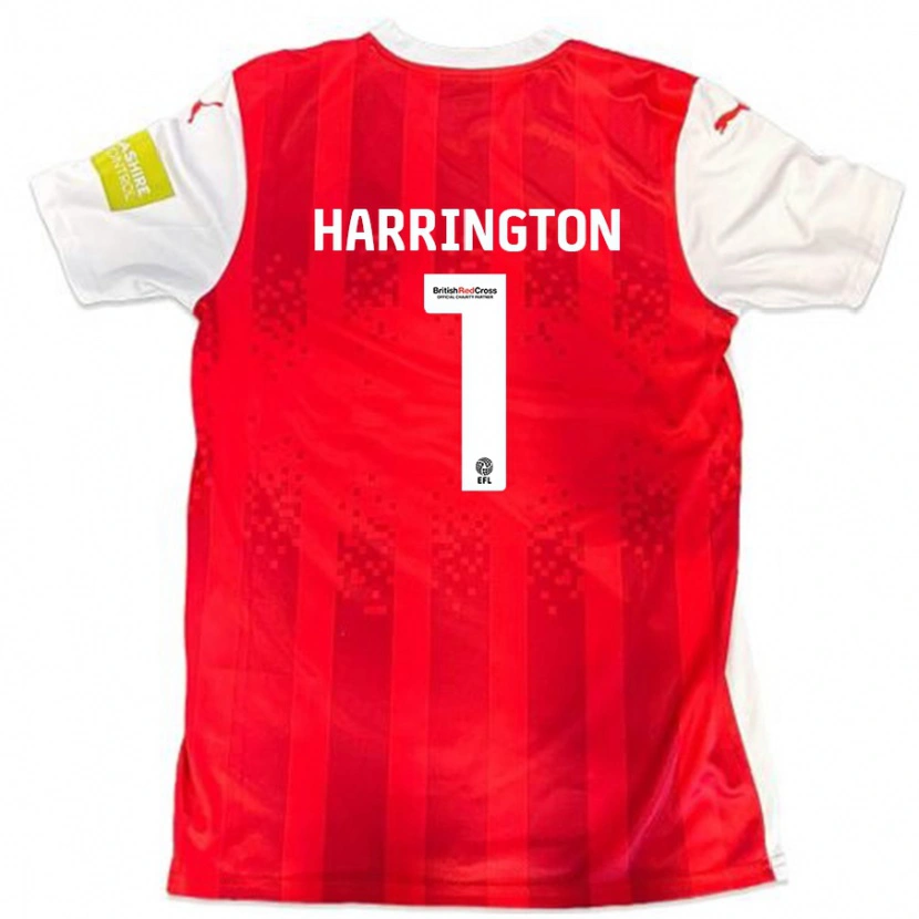 Danxen Uomo Maglia David Harrington #1 Rosso Bianco Kit Gara Home 2024/25 Maglietta