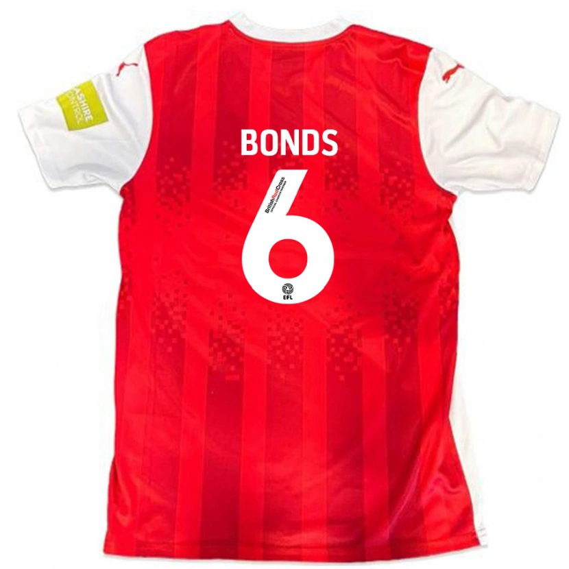 Danxen Uomo Maglia Elliot Bonds #6 Rosso Bianco Kit Gara Home 2024/25 Maglietta